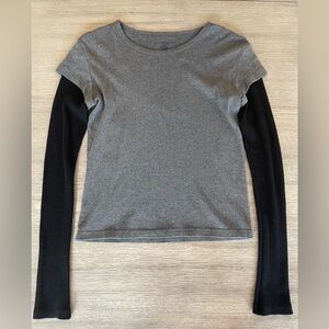 Brandy Melville Gray and Black Long Sleeve Top